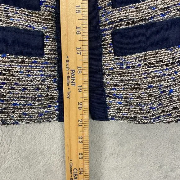 J Crew Jacket Womens 00 Petite Blue Tweed Blazer Office Lined - Picture 4 of 9